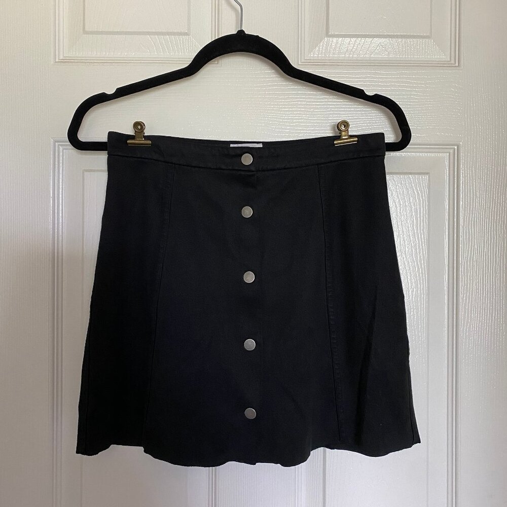 wilfred free black suede button up mini skirt